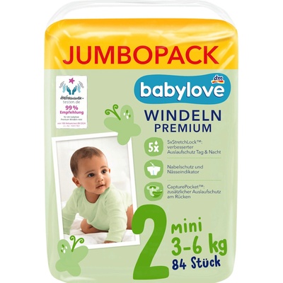 babylove Premium 2 Jumbopack 84 ks