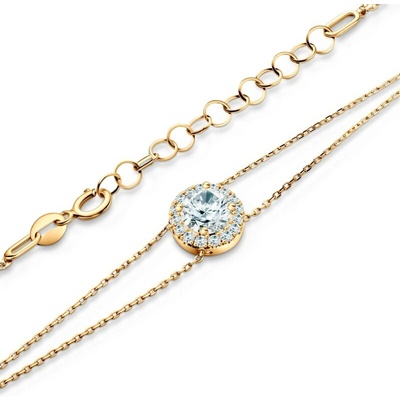 SAVICKI Náramok s príveskom žlté zlato s laboratórnými diamantmi 0.5 ct 18 cm+3 cm - TIL-B-BR-050-LAB-Z