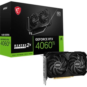 MSI GeForce RTX 4060 Ti VENTUS 2X BLACK OC 16GB GDDR6 128bit (V517-005R) Видео карти