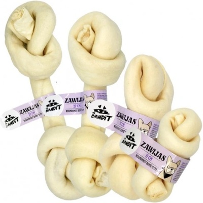 VetExpert Mr. Bandit Roundknot white Bone - лакомство за куче, бял вързан кожен кокал, 17 см - 1 бр - Полша