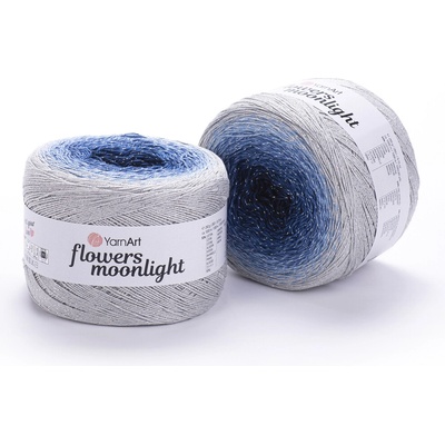 Yarn Art Příze Flowers Moonlight 3271 tmavě modrá, modrá, šedá