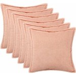 vidaXL Калъфка за възглавница 6 pcs HOUTEN Розово 40 x 40 cm Букле (916832)