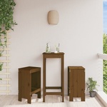 vidaXL Бар табуретки 2 бр меденокафяви 40x36x75 см бор масив (825348)