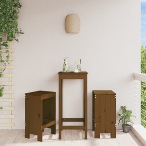 vidaXL Бар табуретки 2 бр меденокафяви 40x36x75 см бор масив (825348)