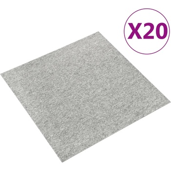 vidaXL Килимни плочки за под, 20 бр, 5 м2, 50x50 см, светлосиви (147310)