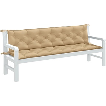 Image 1 of vidaXL Възглавници за градински пейки 2 бр бежови 200x50x7 см плат (4002633)