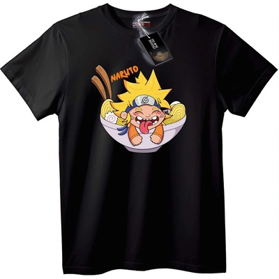 NOONEBRAND Тениска Naruto купа рамен - 7XL, Black