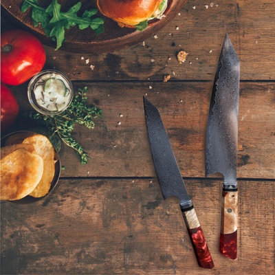 Chefsblade Комплект ножове - Kiritsuke - ламинат дамаск и дръжка от дърво и епоксидна смола CB 100077