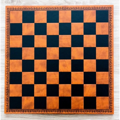 Kožená šachovnice hnědo-černá