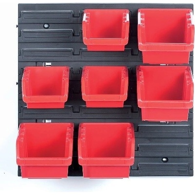 PK Group Závesný panel so 7 zásobníkmi 400x110x400 mm červený