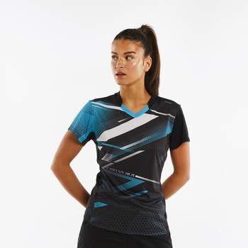 PONGORI Dámske tričko TTP560 na stolný tenis čierno modré tyrkysová