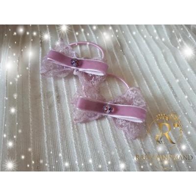 Radi handmade Ластички за коса от дантела и кадифе- 2 бр (029)