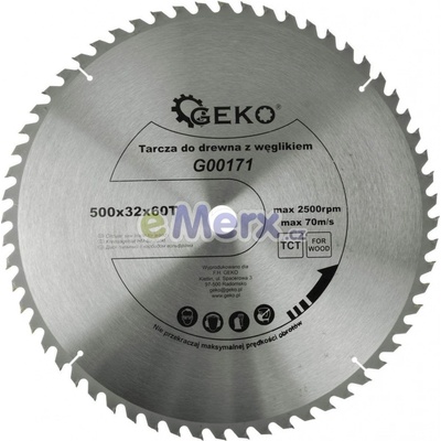 GEKO Pilový kotouč do dřeva, 500x32x60T