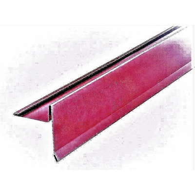 Závětrná lišta klasik s odkapem r.š.250mm pozinkovaná Lakovaná RAL 3009 červená s folií dl.2m