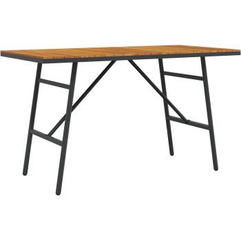 vidaXL Трапезна маса Кафяво 110 x 55 x 61, 5 см Солидно акациево дърво (4108269)