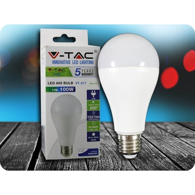 V-TAC E27 LED žiarovka 17W, A65, SAMSUNG CHIP Teplá biela