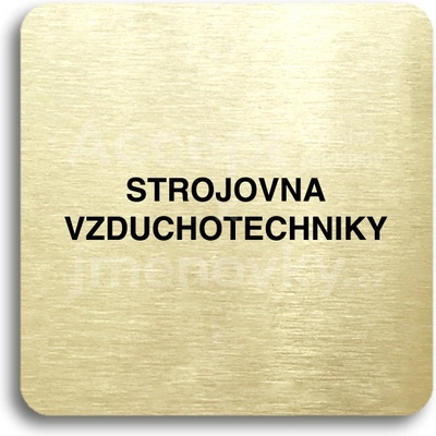 ACCEPT Piktogram strojovna vzduchotechniky - zlatá tabulka - černý tisk bez rámečku
