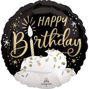 Anagram Фолиев Балон Happy Birthday - Черно и Златно (4695101)