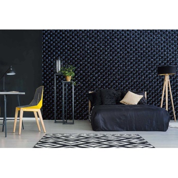 DIMEX ART s. r. o Самозалепваща се флизелинова фототапета черен текстилен детайл 375 x 250 см