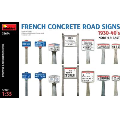 MiniArt French Concrete Road Signs 1930 40's North & East 1:35
