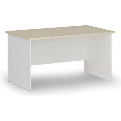 PRIMO Kancelářský psací stůl rovný WHITE, 1400 x 800 mm, bílá/bříza