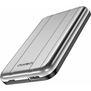 Choetech Преносима външна батерия с USB-C и USB-A портове и безжично зареждане с MagSafe - Choetech B655 Wireless MagSafe Powerbank 5000 mAh (сребрист) (B665)