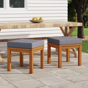 vidaXL Градински табуретки с възглавници 2 бр 40x40x34 см акация масив (319720)