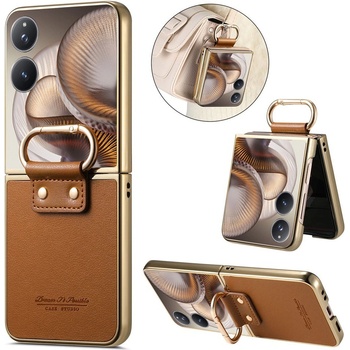 Xiaomi Mix Flip 2 калъф - PC+PU кожа, метално покритие, халка подставка, протектор, 4 цвята