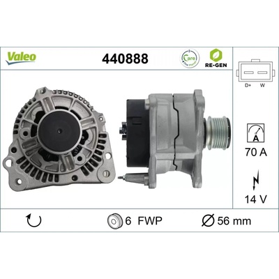 VALEO Alternátor VALEO RE-GEN REMANUFACTURED VA 440888