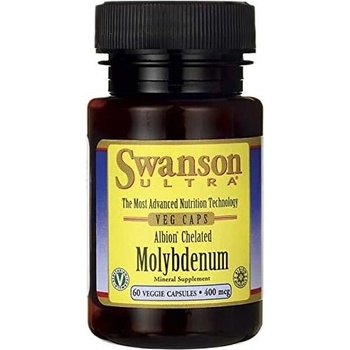 Swanson Albion Chelated Molybdenum molybden glycinát v chelátové vazbě 400 mcg 60 rostlinných kapslí