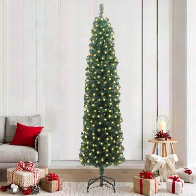 vidaXL С изкуствено коледно дърво с 300 LED светодиода Зелен 210 cm (B.V.)
