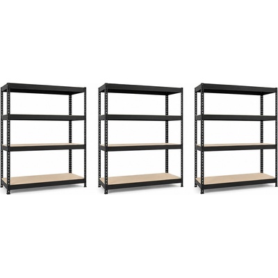 Mamutex Heavy Regál 180 x 160 x 60 cm 4 police černý 3 ks