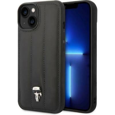 KARL LAGERFELD Кейс Karl Lagerfeld KLHCP14MPSQPK за iPhone 14 Plus 6, 7", твърд, черен / черен, Puffy Ikonik Pin (KF001086-0)