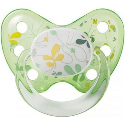 Baby-Nova Силиконова залъгалка с халка Dentistar Art - зелена, размер 1 (20007)
