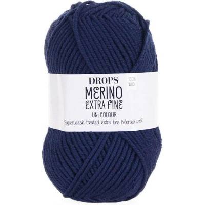 Příze DROPS Merino Extra Fine uni color 27 - tmavá modrá