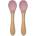 NATURAL Силиконови лъжички с бамбук Lorelli - Natural, 2 броя, Deep Pink (10230680002)