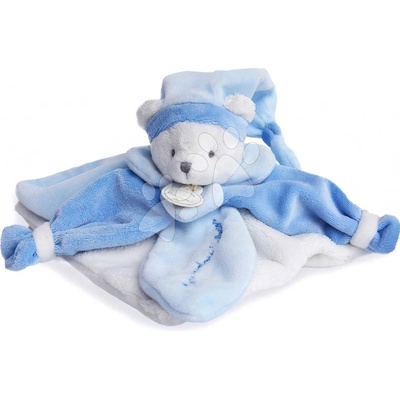 DouDou et Compagnie Paris dárková sada plyšový usínáček modrý medvídek 24 cm