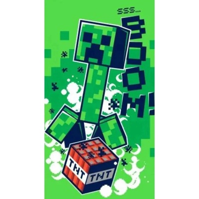 Jerry Fabrycs Minecraft Creeper Zomb plážová osuška zelená 70 x 140 cm