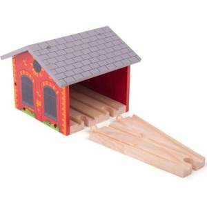 Bigjigs Rail Тухлено депо за два влака (BJT160)