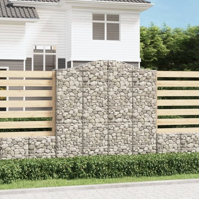 vidaXL Габионни кошници арка 7 бр 200x50x200/220 см поцинковано желязо (3145750)