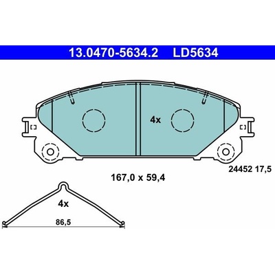 Sada brzdových platničiek kotúčovej brzdy ATE Ceramic 13.0470-5634.2