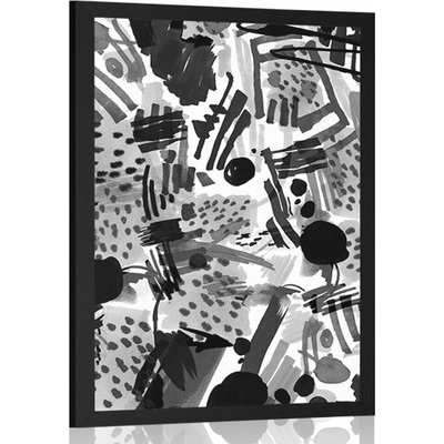 Plakát černobílá pop art abstrakce - 40x60 no frame
