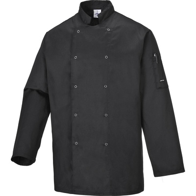 Portwest suffolk chefs c833 / Рондон, дълъг ръкав - черен m (c833bkrm)