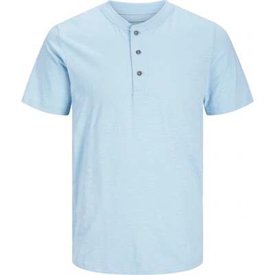 JACK & JONES Блуза с яка Jack and Jones Men's Short-Sleeve Henley Polo Shirt - Cerulean
