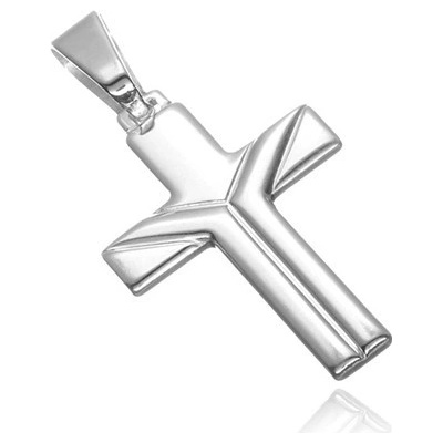 Šperky Eshop Přívěsek ze stříbra 925 kříž se zářezy do tvaru písmene Y X39.13