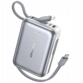 Image 1 of Awei C03 20000mAh 45W Power Bank USB-C/Lightning Сребрист (AWEI280)
