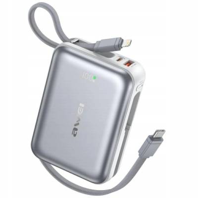 Awei C03 20000mAh 45W Power Bank USB-C/Lightning Сребрист (AWEI280)