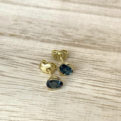 Diante zlaté náušnice s london blue topazem 83001789