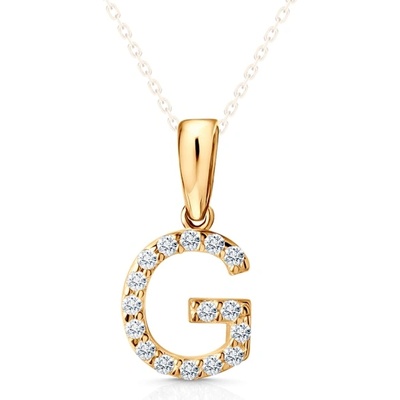 SAVICKI Висулка с буква g savicki: жълто злато, цирконий