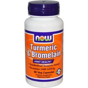 NOW Хранителна добавка Куркума, Now Foods Turmeric & Bromelain Special Food Supplement 90 veg. caps